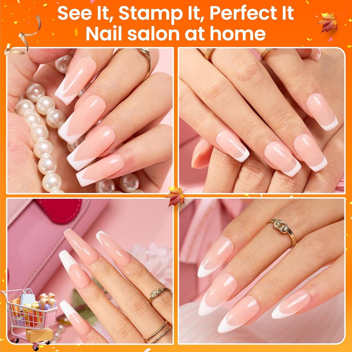 Beetles Nail Stamp 3Pcs Silicone French Tip Nail Stamp Kit with Replacement Nail Stamper Heads and Scrapers Soft Silicone Nail Printing Tool for Home Manicure Diy Nail Art Salon Gifts for Girls-BrightBean Baby