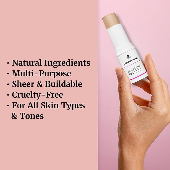 Vibriance Complexion Sticks - Foundation for Mature Skin - Sheer, Buildable Coverage Face Makeup Foundation for Older Women - 3-in-1 Base, Contour, Concealer - Beige-BrightBean Baby
