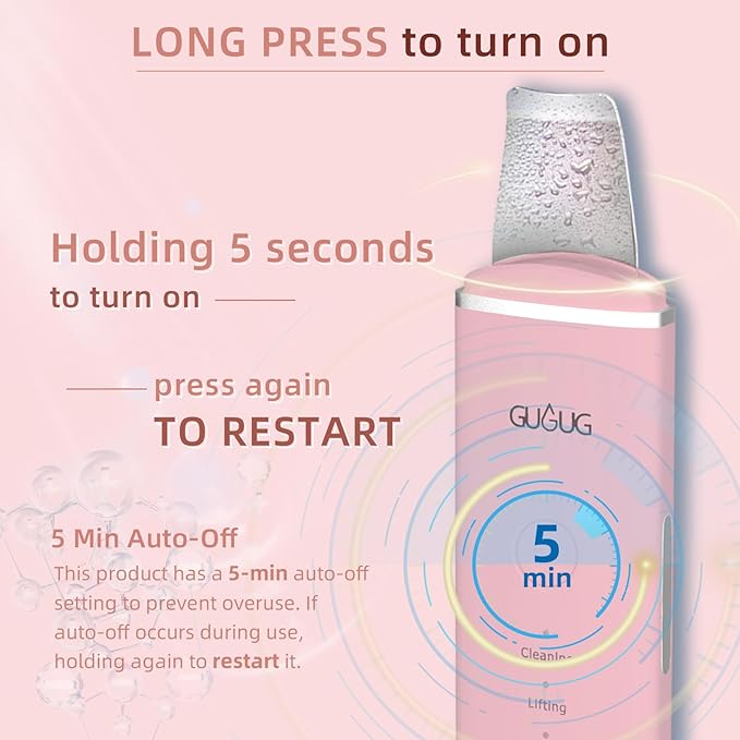 GUGUG Skin Scrubber Face Spatula Skin Spatula Pore Cleaner Blackhead Remover Tools for Facial Deep Cleansing-4 Modes, Pink-BrightBean Baby