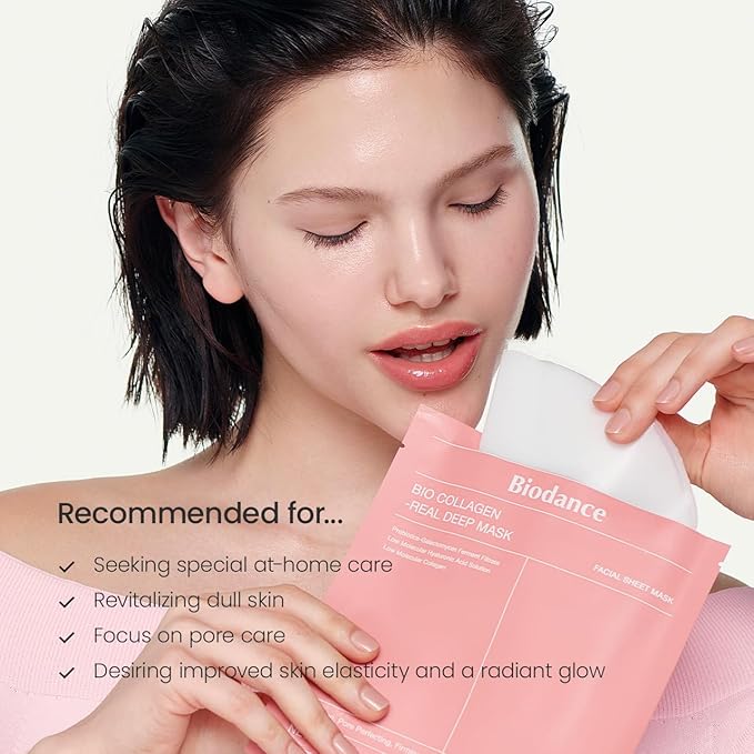 BIODANCE Bio-Collagen Real Deep Mask, Hydrating Overnight Hydrogel Mask, Pore Minimizing, Plumping, Elasticity Improvement, Korean Skincare | 1.19oz(34g) x 16ea-BrightBean Baby