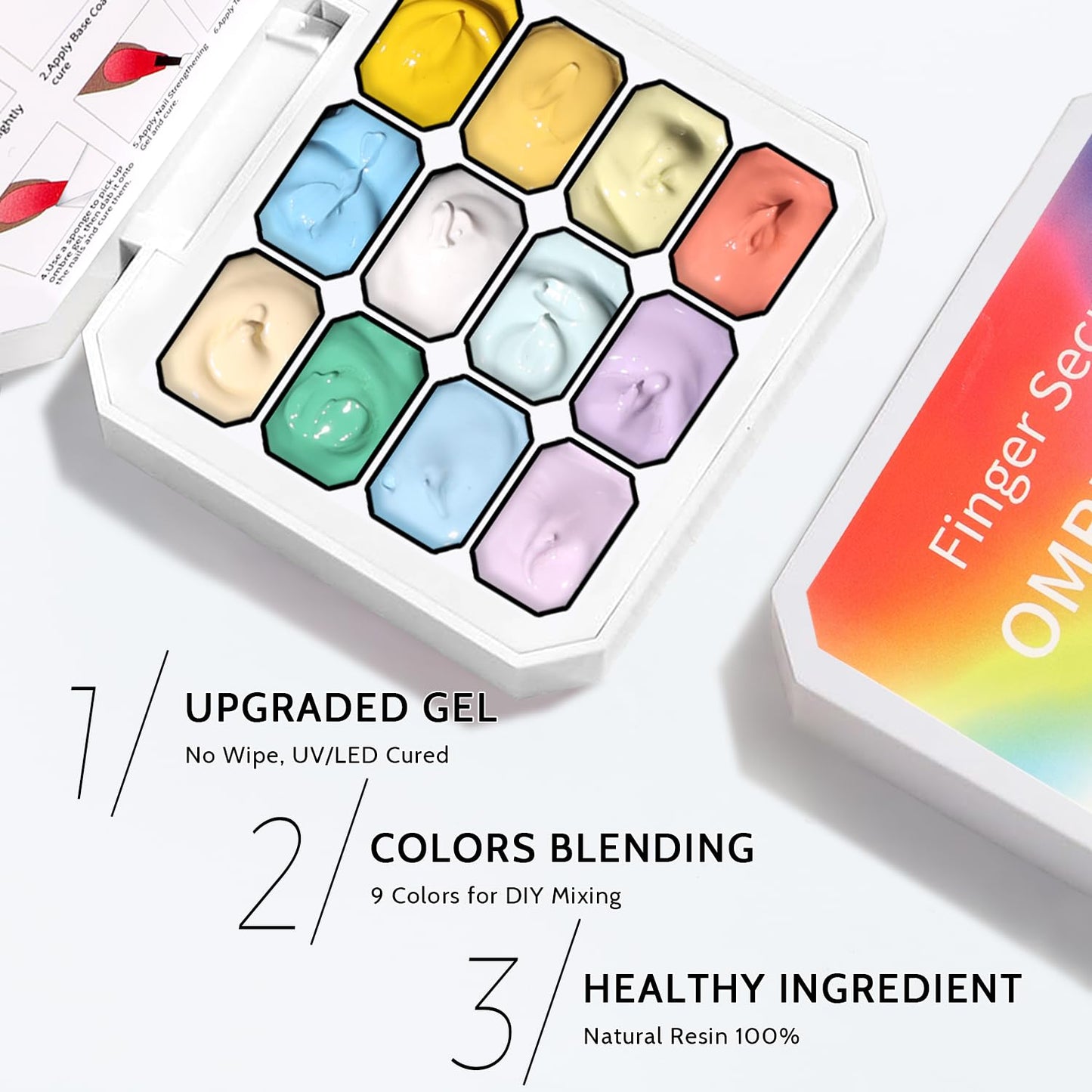 Sponge Pat Paint Nail Gel, Ombre Nails Gradient Gel Nail Blush Blooming Aura Nails Drawing Stripper Floral Painting DIY Nail Art, No Wipe, UV/LED Curing (12 Colors A)-BrightBean Baby