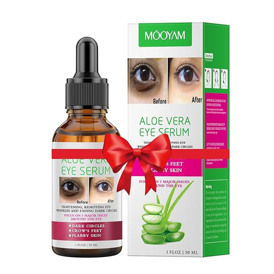 Aloe Vera Eye Serum Dark Circles Under Eye Treatment for Women to Reduce Appearance of Puffy Eyes Eye Bags Fine Lines and Wrinkles for All Skin Types, Beauty Skin Care Gift-BrightBean Baby
