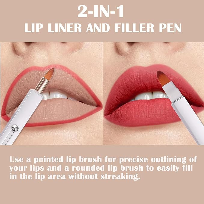 3 Pack Lip Brush for Lipstick Makeup Brushes Double-Ended Retractable Lip Brush with Cap Dustproof for Lipstick Gloss Creams Portable with Cap(Black + Gold + Silver)-BrightBean Baby