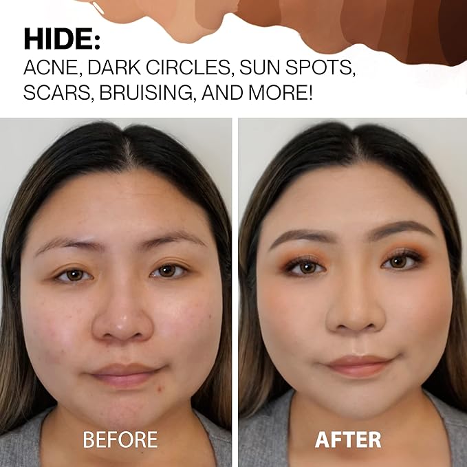 HIDE Liquid Concealer, 0.5 fl. oz. - Medium to Full Coverage Matte Concealer for Acne, Blemishes, Under Eye Dark Circles & Hyperpigmentation, Oil Free Concealer, Color For All Skin Tones (Walnut)-BrightBean Baby