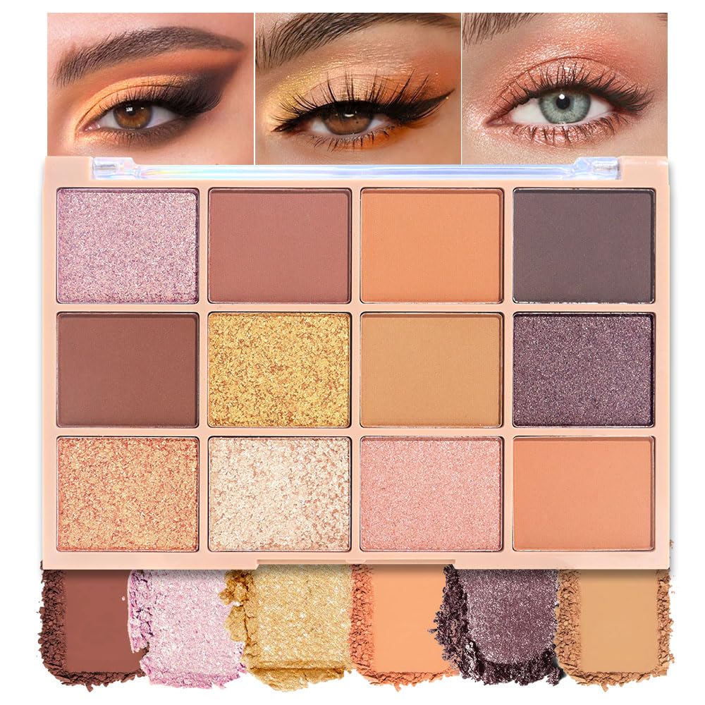 Neutral Eye Shadow Palette,Nude Pink Champagne Naked Cream Eyeshadow Palette,Make Up Pallets for Women Eyeshadow for Eyes Long Lasting Naturing-Looking-BrightBean Baby