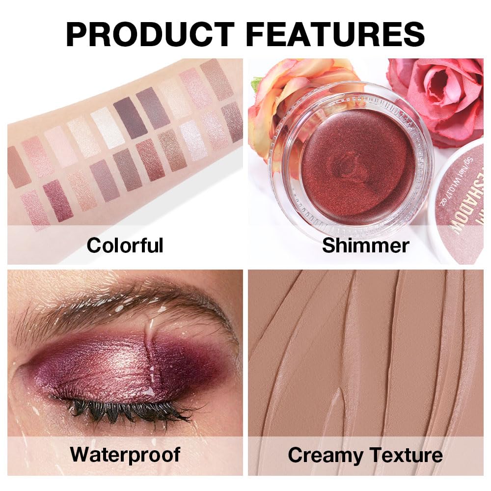 Single Cream Nude Brown Matte Eyeshadow Palette Makeup, Natural Single Mini Instant Holographic Eyeshadow For Women, Sombras Crema Para Ojos, Talc, Paraben & Cruelty Free, R03-BrightBean Baby