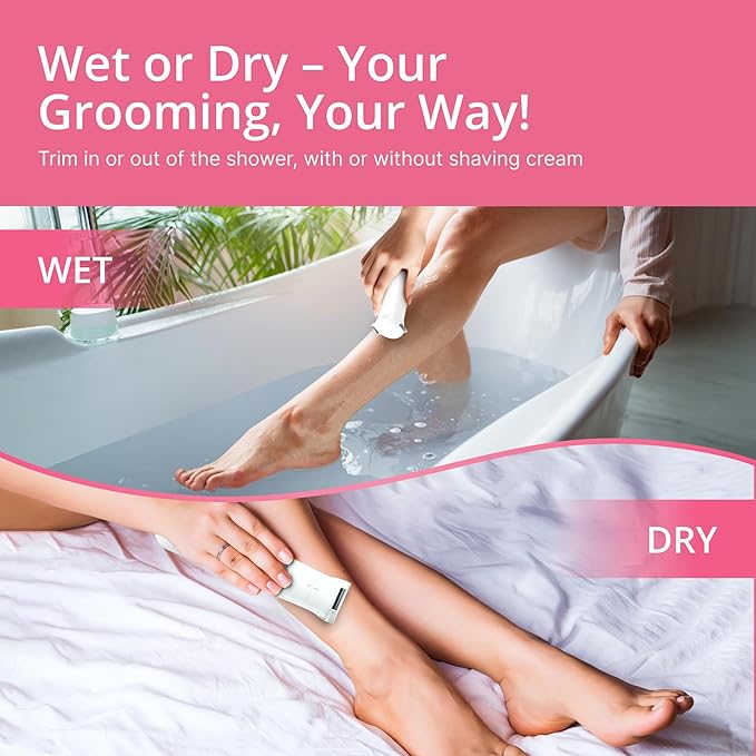 Clio PALMPERFECT Electric Bikini Trimmer - Travel-Friendly Hair Shaver for Smooth, Dual Blade for Close Shave, Use Wet or Dry - Battery-Powered + Trimming Guide Included-BrightBean Baby