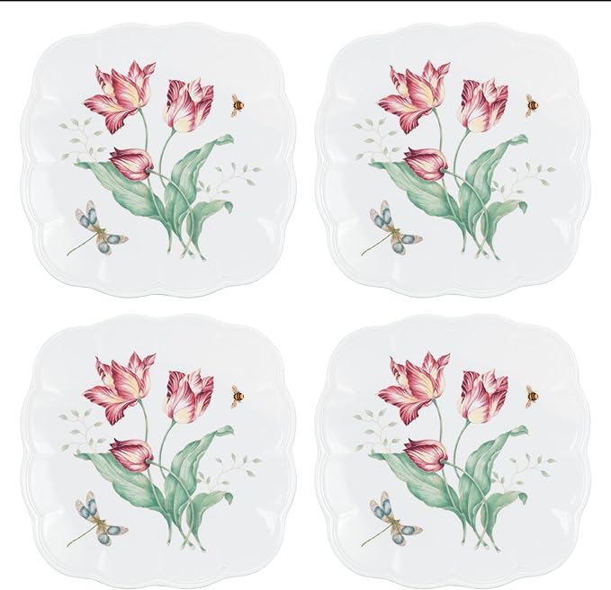 Lenox 894308 Butterfly Meadow Square 4-Piece Accent Plates