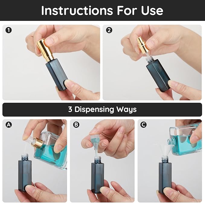 Segbeauty Atomizer Sprayer for Perfume, 10 Packs Glass Perfume Bottles Empty, 10ML Travel Refillable Perfume Bottle Portable Sprayer Atomizer Travel Accessory Toiletries Cosmetic Dispenser Bottle-BrightBean Baby