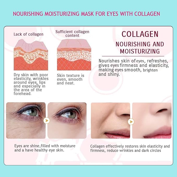 28 Pairs Collagen Eye Mask, Anti Wrinkle Eye Patches for Puffy Eyes and Dark Circles, Natural Marine Collagen Eye Gel Pads for Puffiness, Eye Treatment Skin Care for Puffiness Wrinkle Eye Bags-BrightBean Baby