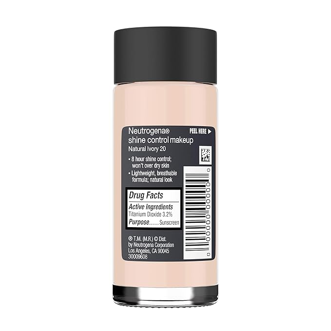 Neutrogena Shine Control Liquid Makeup Broad Spectrum Spf 20, Natural Ivory 20, 1 Oz.-BrightBean Baby