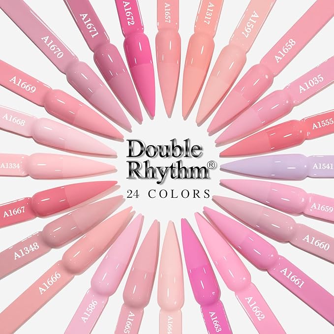 Double Rhythm 28Pcs 0.5Oz Gel Nail Polish Set Same Color Same Bottle Soak Off Gel Polish Kit Nail Art Manicure Salon DIY at Home for Women (Neutral Skin Pink Nude Collection-T24-12)-BrightBean Baby