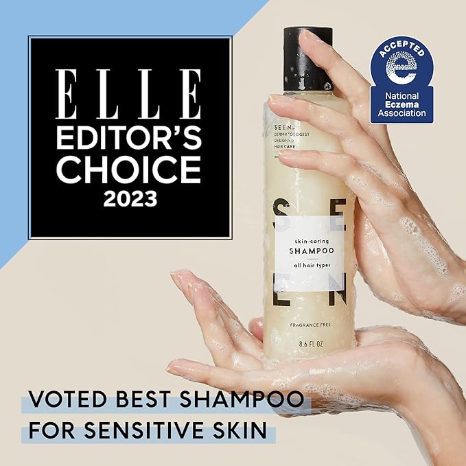 SEEN Shampoo Eco-Refill, Fragrance Free - Non-Comedogenic & Sulfate-Free Hair Shampoo- Dermatologist-Developed - Safe for Sensitive, Eczema & Acne Prone Skin-BrightBean Baby