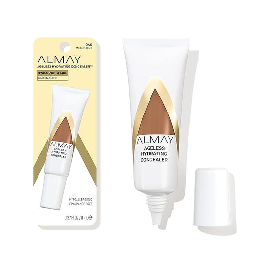 Almay Anti-Aging Concealer, Face Makeup with Hyaluronic Acid, Niacinamide, Vitamin C & E, Hypoallergenic, -Fragrance Free, 040 Medium Deep, 0.37 Fl Oz (Pack of 1)-BrightBean Baby