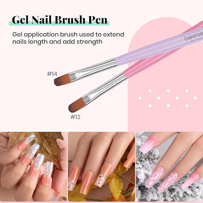 Beetles Gel Nail Brush, 7Pcs Nail Art Brushes, Nail Art Tips Nail Brushes for Nail Art Nail Painting Brush Pen Set for Home and Salon Use Decoration-BrightBean Baby