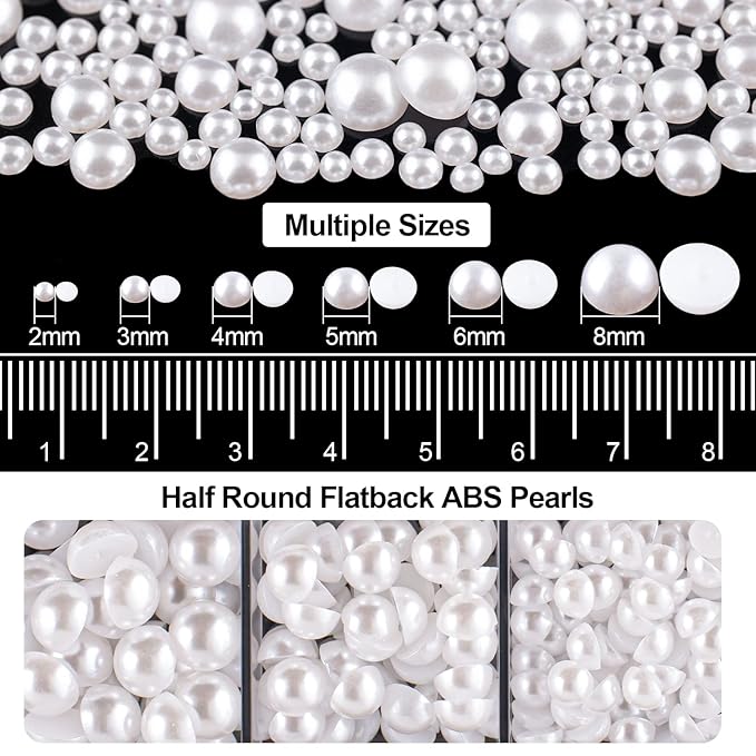Flat Back Rhinestone+Half Round Pearl Kits Colorful Rhinestones+White Pearls with Picker Pencil and Tweezer for Home DIY and Professional Use-BrightBean Baby