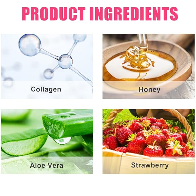 2 Pack Strawberry Lip Mask Strawberry Lip Balm Pot Propolis Moisturizing Hydrating Lip Sleeping Mask Prevention Dry and Cracked Lip Scrubs Exfoliator (2-Strawberry)-BrightBean Baby