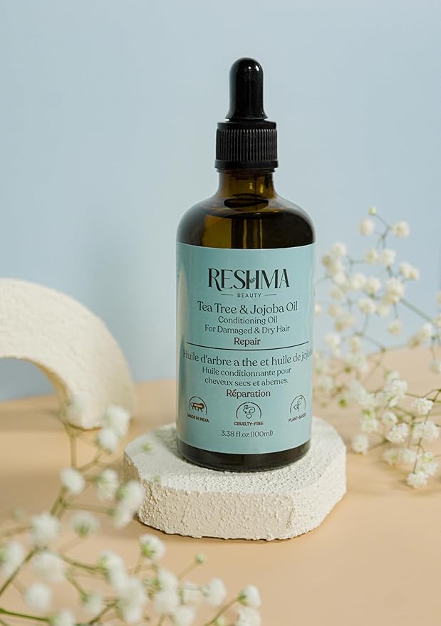 Reshma Beauty Tea Tree & Jojoba Oil – Henna Infused Conditioning Oil for Dry & Damaged Hair | Hydrates, Repairs & Strengthens-BrightBean Baby