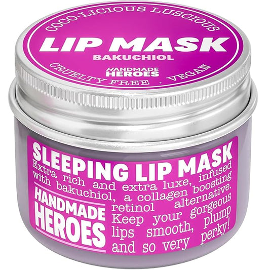 100% Natural Vegan Lip Butter Sleeping Lip Mask, Overnight Lip Moisturizer and Conditioner for Dry Lips. Intensive Lip Balm and Lip Therapy Skin Care with Mango butter (Bakuchiol - Collagen Boosting)-BrightBean Baby