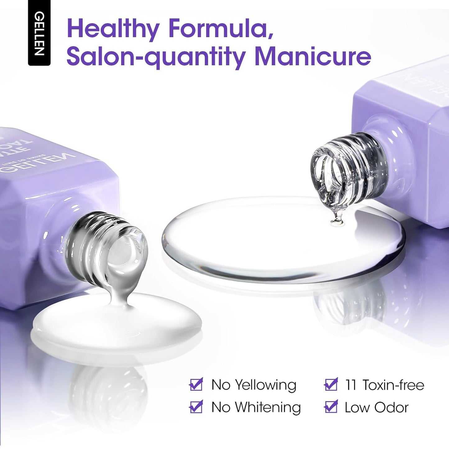 GELLEN Gel Top Coat, 18ml Matte Top Coat Gel & Glossy Top Coat Nail Polish Anti-scratch, Soak Off UV, No Wipe Clear Nail Polish, Super Glossy, DIY at Home Manicure Gifts-BrightBean Baby