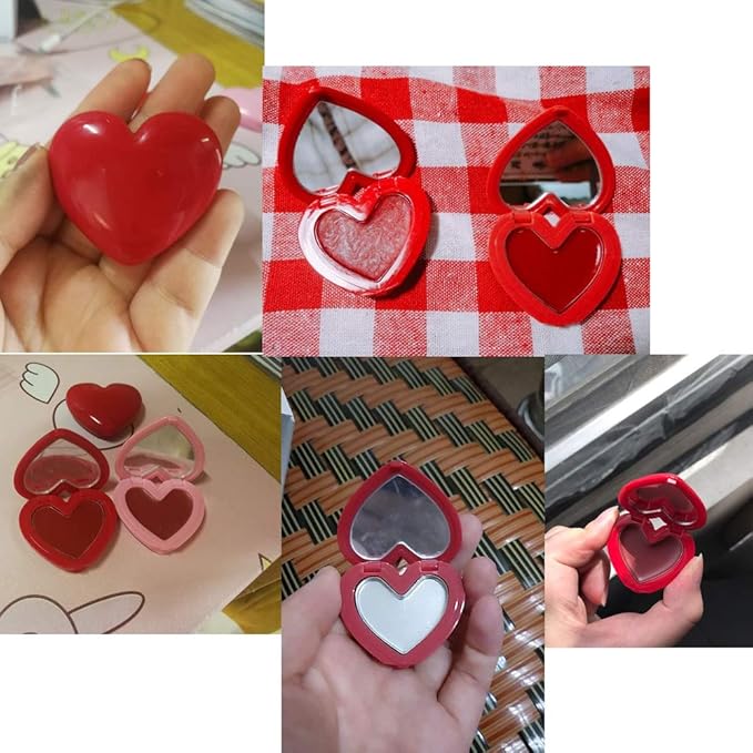 RONRONS 8 Pack Empty Eyeshadow Palette Mini Heart Shaped Lipstick Container Case DIY Cosmetics Container with Mirror-BrightBean Baby