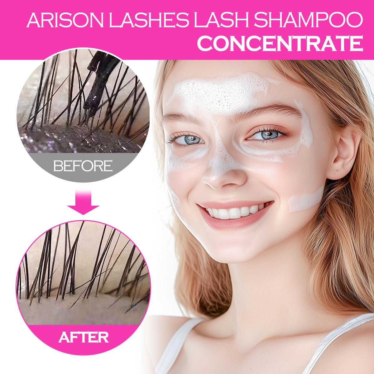 ARISON LASHES Lash Shampoo Concentrate for Lash Extensions 100ML Eyelash Cleanser Concentrate Oil-Free Eyelash Extension Shampoo with Salon Home Care(Cherry Blossom)-BrightBean Baby