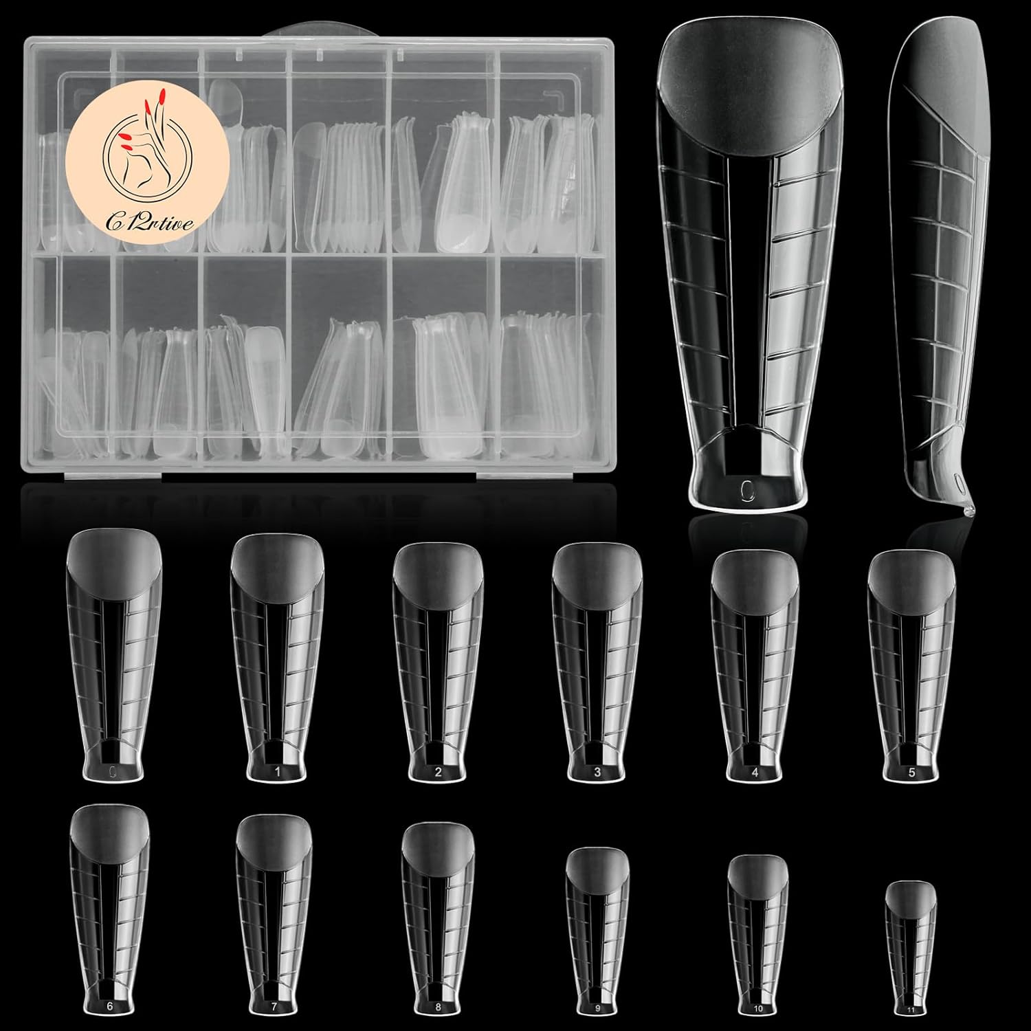 120Pcs Dual Nail Forms,T-Shape Extension Poly Nail Gel Nail Forms Full Cover Reusable Nail Molds 12 Sizes for Solid Nail Gel Glue Nail Art Design Salon&DIY-BrightBean Baby