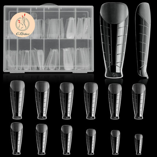 120Pcs Dual Nail Forms,T-Shape Extension Poly Nail Gel Nail Forms Full Cover Reusable Nail Molds 12 Sizes for Solid Nail Gel Glue Nail Art Design Salon&DIY-BrightBean Baby