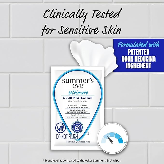 Summer's Eve, Whole Body Deodorant for Women, Ultimate Odor Control, Aluminum Free Deodorant, 3 Fl Oz + Daily Feminine Wipes with Boric Acid, Removes Odor, On-the-go Body Wipes with pH Balance, 12 ct-BrightBean Baby