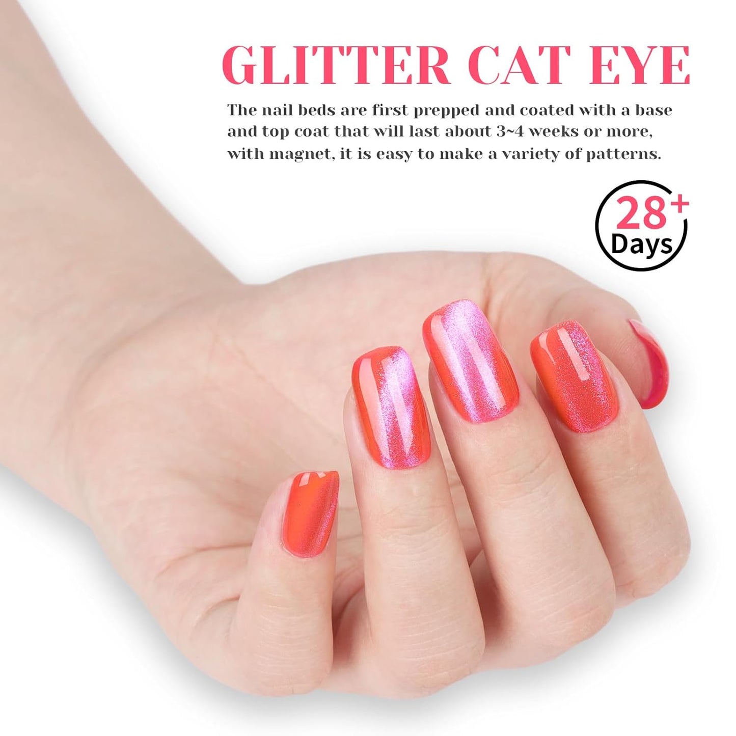 Neon Pink Cat Eye Gel Nail Polish - Perfect for DIY at Home & Ideal Gift for Nail Art Lovers!-BrightBean Baby