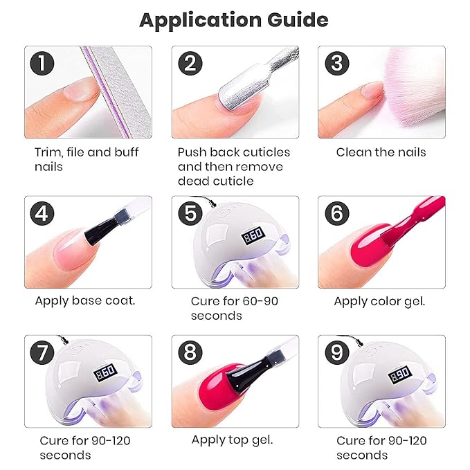 RARJSM Pink Gel Nail Polish Set 6 Pcs Pale Light Pink Neon Hot Pink Rose Glitter Fuchsia Sweet Cherry Colors Gel Polish Soak off 7.5ml UV LED Cured for Summer Home Salon Spring Nails-BrightBean Baby