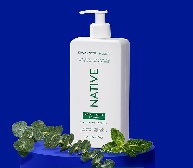 Native Body Lotion Contains Naturally Derived Plant-Based Moisturizers for Women and Men | Restores Dry Skin, Eucalyptus & Mint, 16.5 fl oz-BrightBean Baby