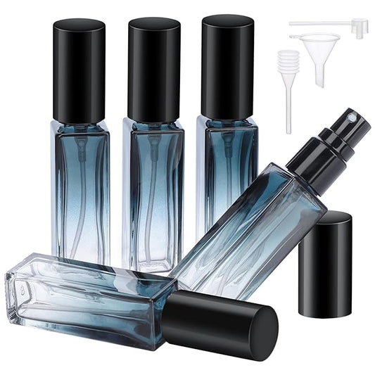 Segbeauty Travel Perfume Bottle Refillable, 5pcs 10ML Mini Glass Perfume Containers with Funnel and Pipette, Empty Portable Leak-proof Fragrance Bottles Spray Atomizer Pump Bottle Kit for Toiletries-BrightBean Baby
