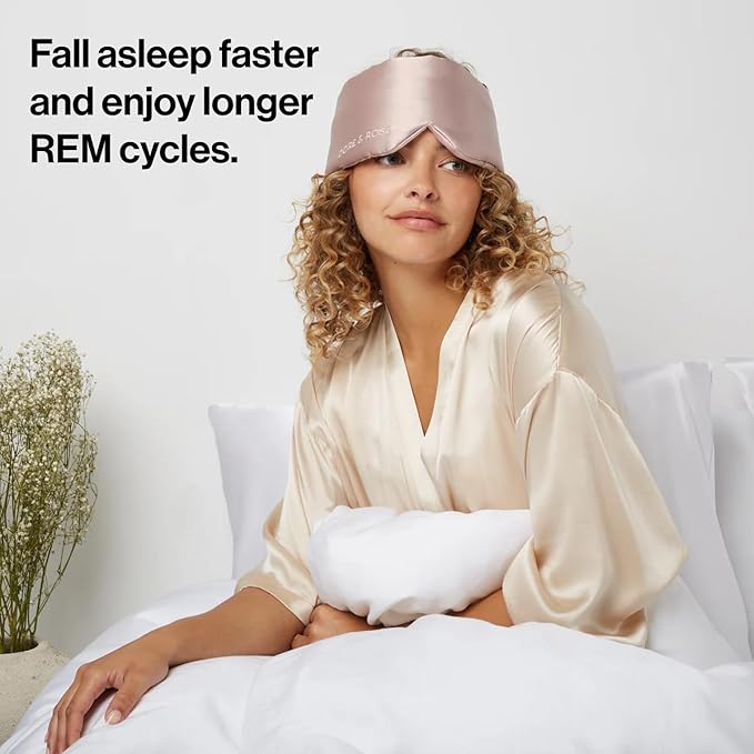 Dore & Rose Deep Sleep Mask Light Blocking, 23 Momme Mulberry Silk Eye Mask, Ultra Soft, Adjustable - Travel Sleeping Mask for Men & Women - Lotus-BrightBean Baby