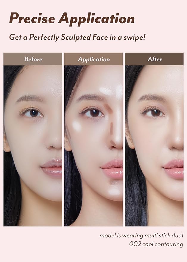 I'M MEME I'm Multi Stick Dual | Two Shade Shading and Highlighting Matte Finish | Suitable for Beginners Portable Size | 002 Cool Contouring-BrightBean Baby