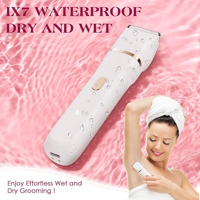 Bikini Trimmer for Women - 5 in 1 Painless Electric Razors for Ladies Pubic Facial Nose Body Leg Hair Removal, Waterproof Electric Shaver for Women Private Area Sensitive Skin,Personal Hair Trimmer-BrightBean Baby