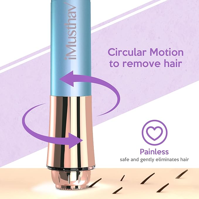 Portable Flawless Facial Hair Remover for Women – Painless, Fast & Precise Flawless Electric Razor & Epilator for Face, Lips, Chin Hair Removal – 18K Gold-Plated, 360° LED Light-BrightBean Baby