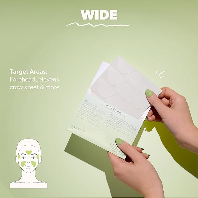 Smoothies Wide Wrinkle Patches for Face Overnight - Facial Patches for Elevens, Crows Feet and more, 144 Facial Adhesives per Box - Face Tape, Made in the USA-BrightBean Baby