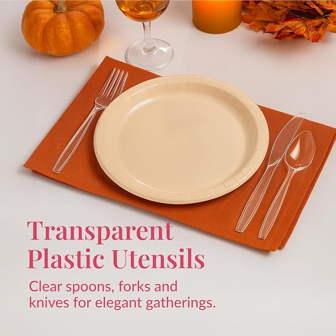 Prestee 600 Plastic Silverware Set - 200 Plastic Knives, Forks, and Spoons for 200 Guests - Heavy Duty Bulk Disposable Flatware Utensils for Christmas, Holiday, Wedding Party Supplies