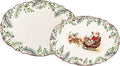 Bico Santa On The Way 16 plus 14 inch Scalloped Oval Platters Set, Set of 2, Microwave and Dishwasher Safe, for Serving Fish, Chicken, Turkey
