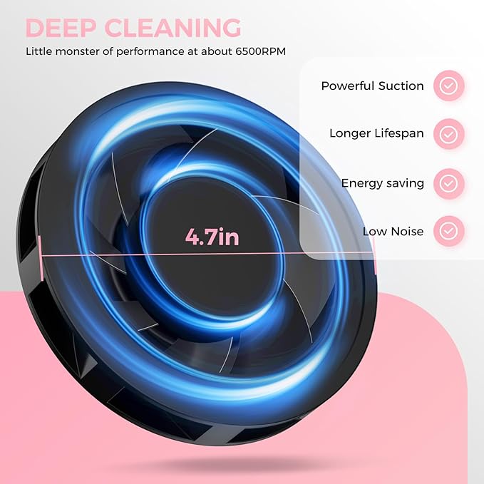 Professional Nail Dust Collector, 1600PA Portable Vacuum Fan Dust Collector with Disposable Filter Paper (30 Pcs) for Nail Polishing & Manicure Pedicure, Low Noise, Nail Salon & Home - Pink-BrightBean Baby