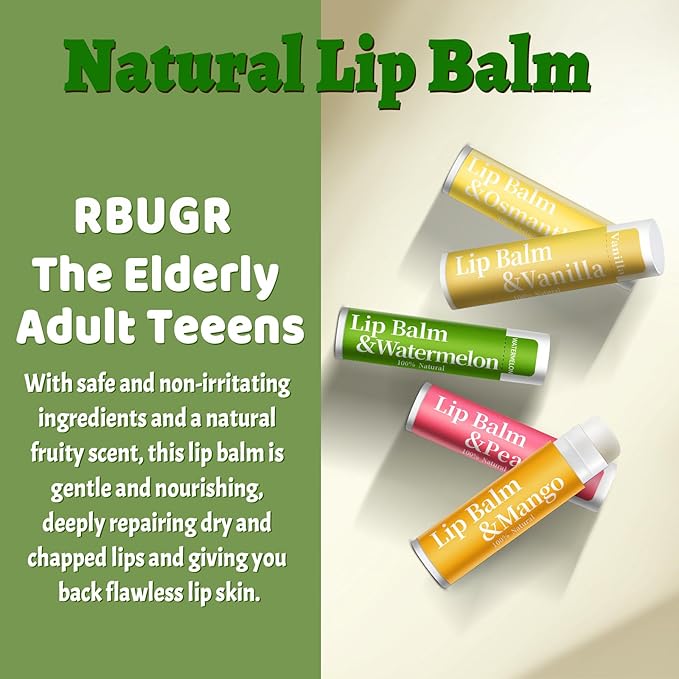 20 Pack Lip Balm, 12 Flavored Natural Lip Balm Bulk Set, Moisturizing Bulk Mini Balm Pack for Dry Cracked Lips,Hydrating for Gifts Party Favors(4.2g/0.15oz)-BrightBean Baby