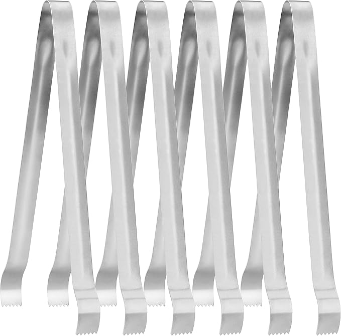 New Star Foodservice 42283 Restaurant-Grade Pom Tong, Stainless Steel, 12 inch, Set of 6, Silver