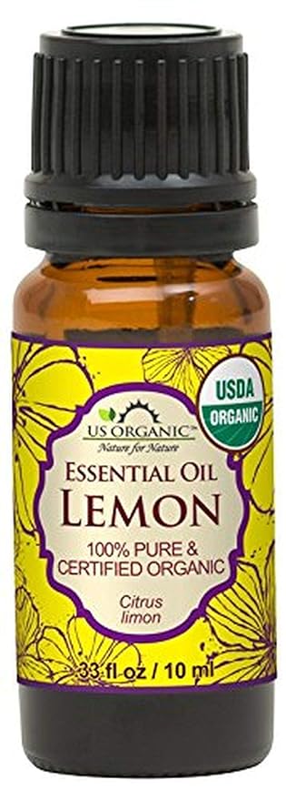 US Organic 100% Pure Lemon Essential Oil - USDA Certified Organic, Cold Pressed - W/Euro droppers (More Size Variations Available) (10 ml)-BrightBean Baby