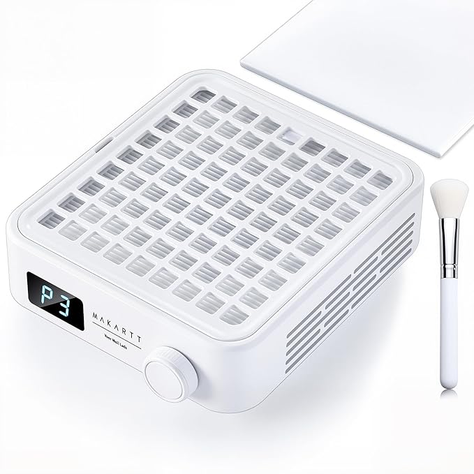 Makartt Professional Nail Dust Collector – Powerful Dust Collector Nail Tech Quite Suction Machine for Acrylic Nails Manicure & Pedicure Salon & Home Use Includes 10pcs Filters & Dust Brush-BrightBean Baby