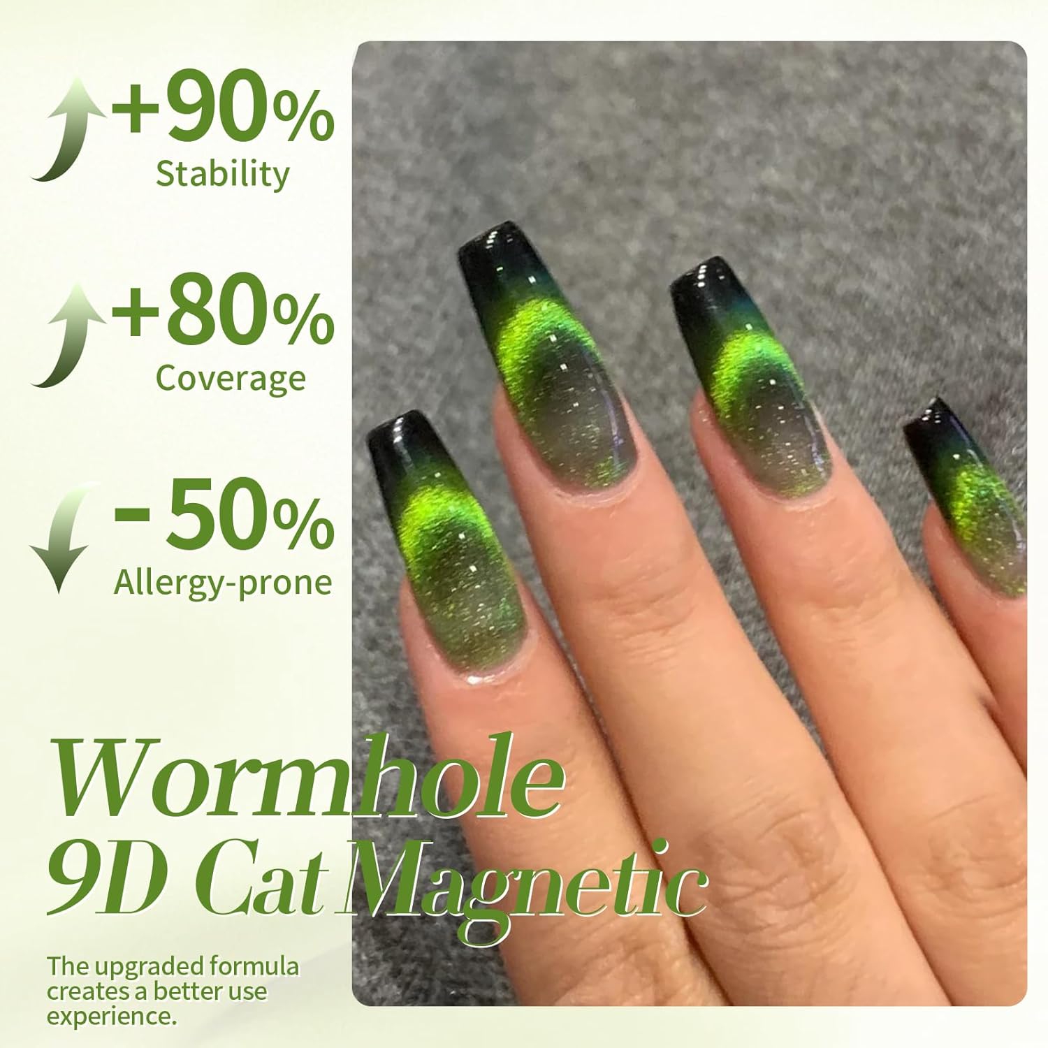 Born Pretty Cat Magnetic Gel Nail Polish 9D Wormhole Holorgraphic Cat Magnetic Eye Gel Polish U v Nail Gel Diy Art for Girls Women 15ML-BrightBean Baby