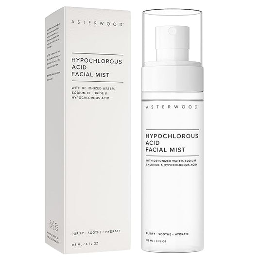 Asterwood Hypochlorous Acid Spray for Face - Targets Acne, Redness, Irritation - Multi-Purpose Skin Repair - Antibacterial, Antimicrobial - After Gym/Post-Workout Facial Mist - 4 Fl Oz-BrightBean Baby