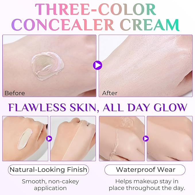 Primer for Face Before Makeup, 3 In 1 One Step Color Corrector Primer, SPF 50 PA+ Sunscreen Isolation Cream, Hydrating, Oil Control Facial Serum Even Skin Tone, Water-Resistant & Sweat-Proof-BrightBean Baby