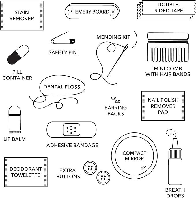 Pinch Provisions Olive Glitter Minimergency Kit, includes 17 Travel-Sized Cosmetic Essentials, Convenient for Purses, Emergency Beauty Accessories, Gifts for Holiday’s & Birthday’s-BrightBean Baby