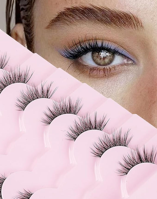 Onlyall Half Eyelashes Corner Lashes Natural Lashes Half Lashes Wispy End Lashes Corner Eyelashes 3/4 Lashes 7 Pairs C19-BrightBean Baby